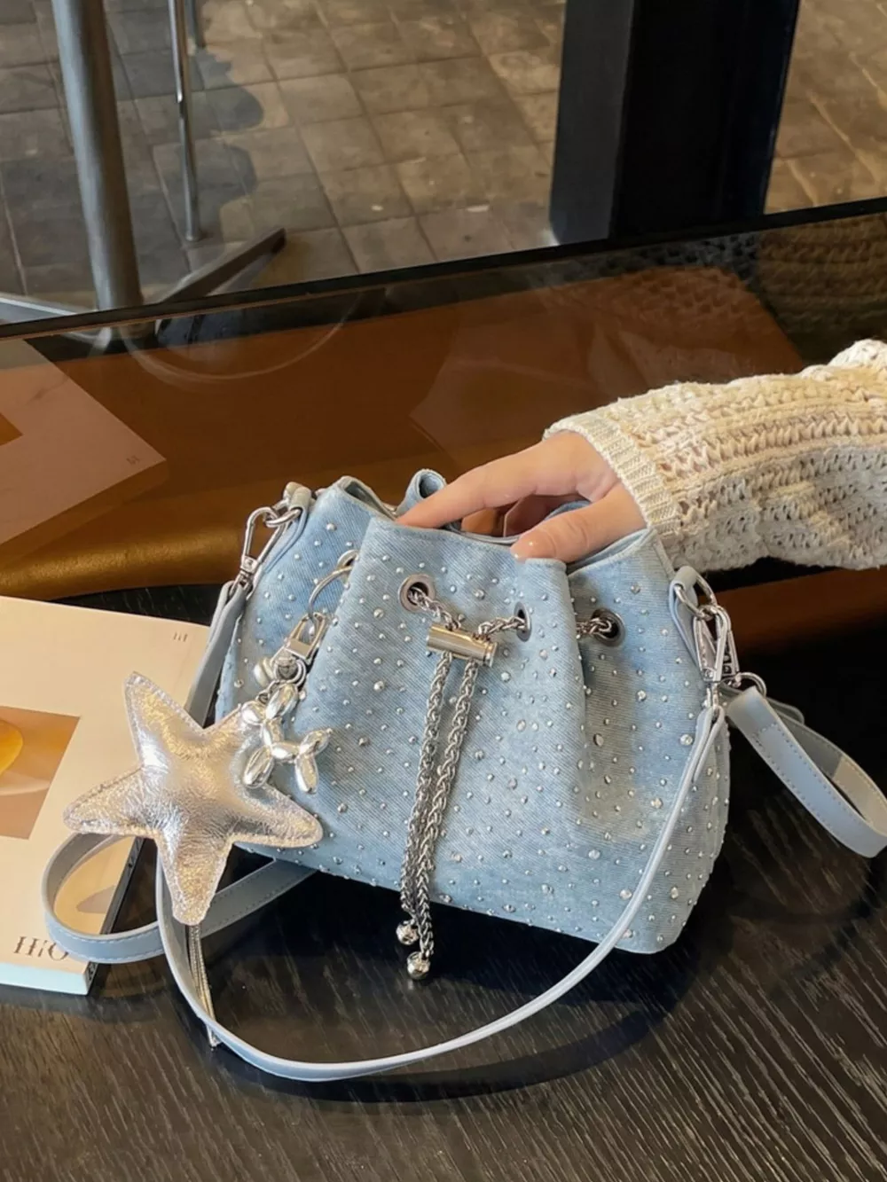 Drawstring Bucket Crossbody Bag, image 2