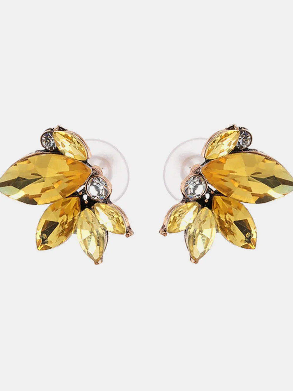 Alloy Rhinestone Flower Stud Earrings, image 5