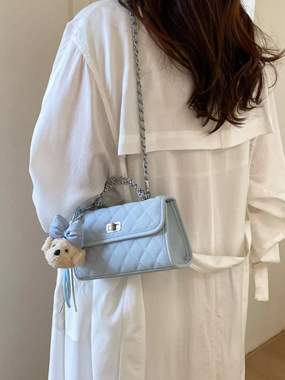 Quilted Chain Crossbody Bag, image 4