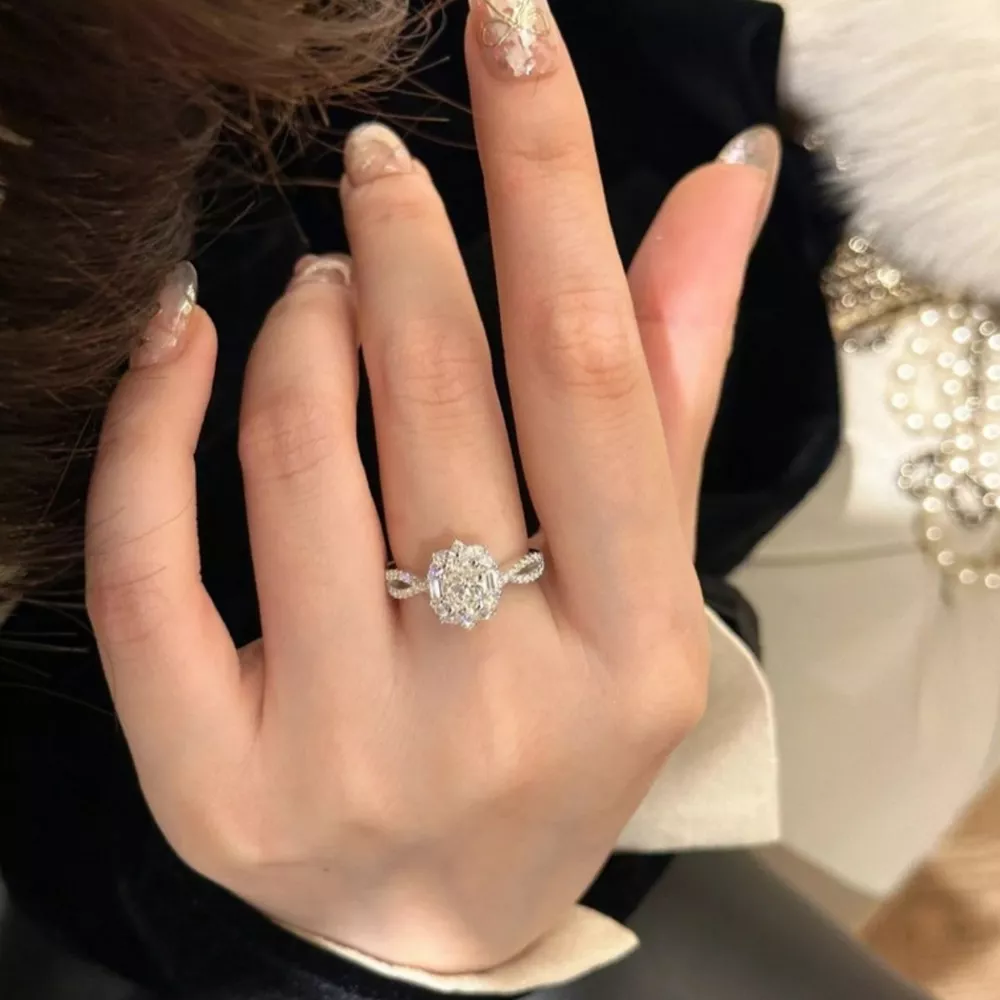 1 Carat Moissanite 925 Sterling Silver Ring, image 3
