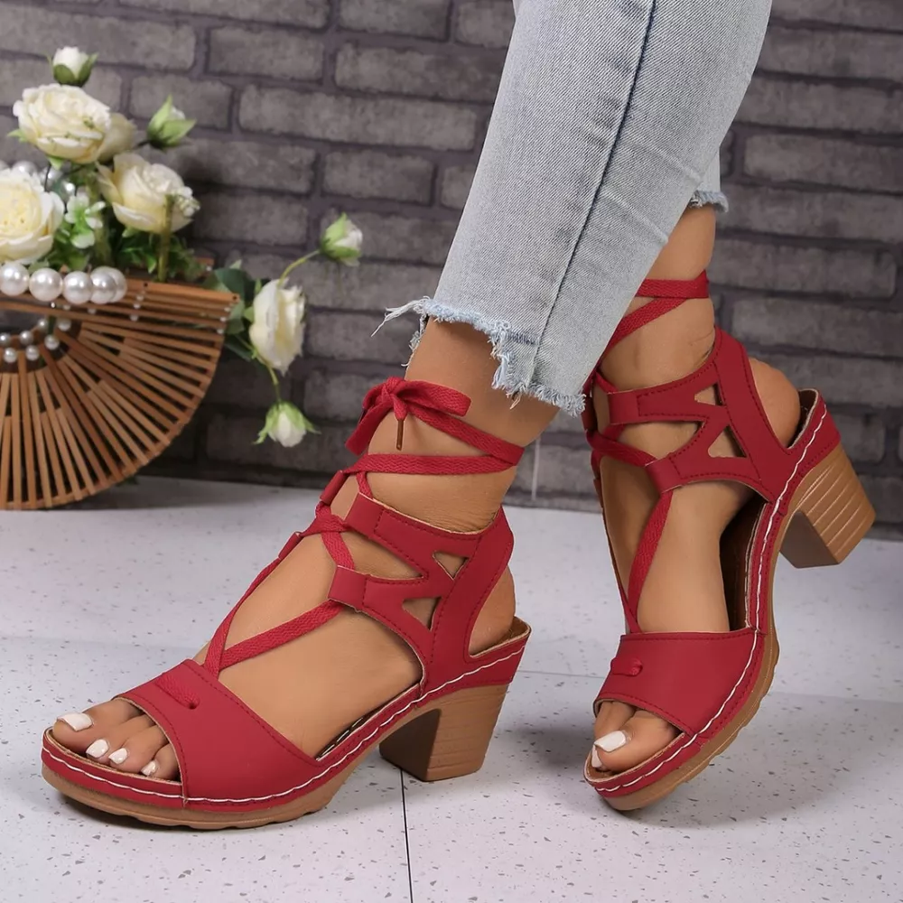 Lace-Up Block Heel Sandals, image 11
