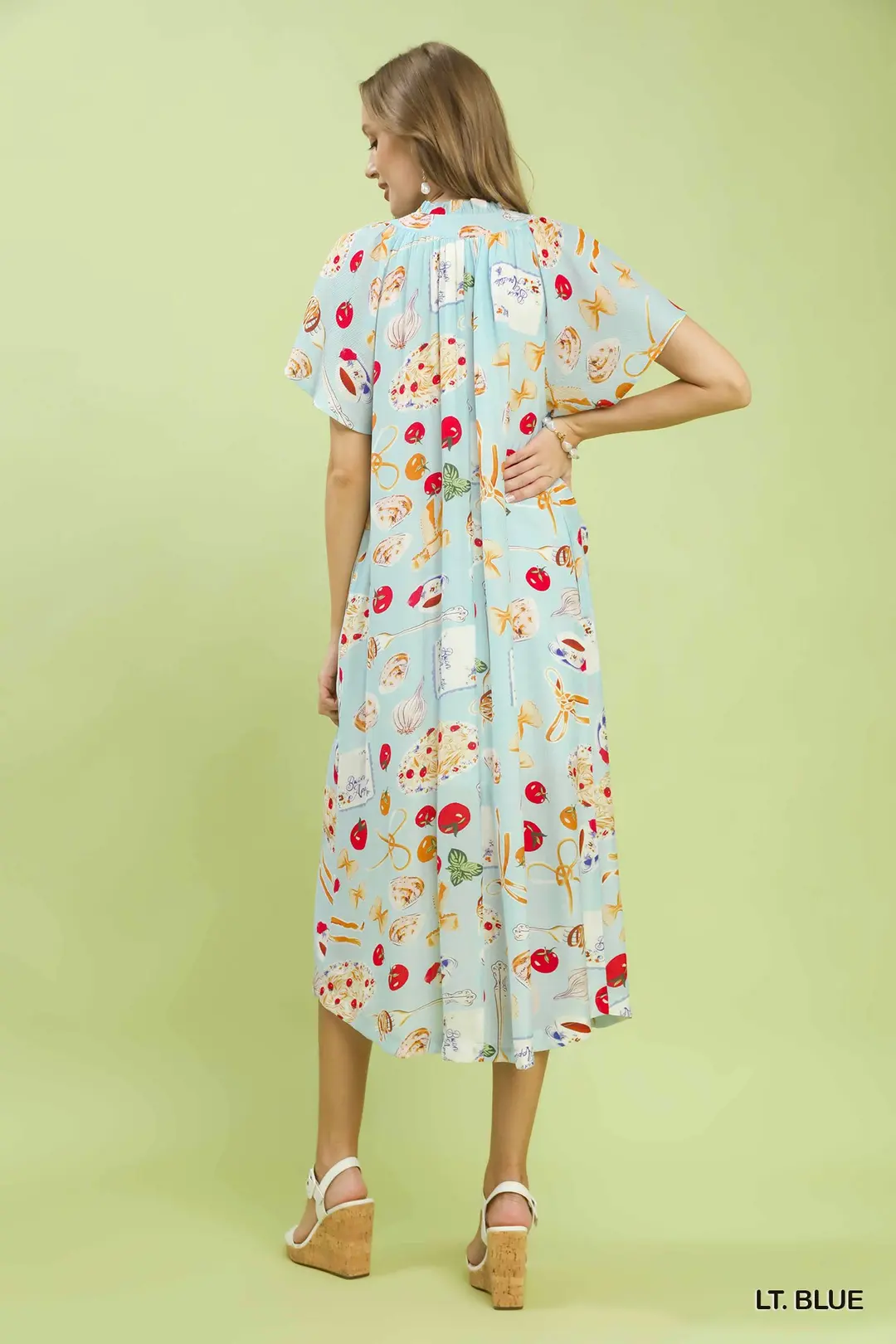 Abstract Print Flutter Sleeve Midi Dress, image 3