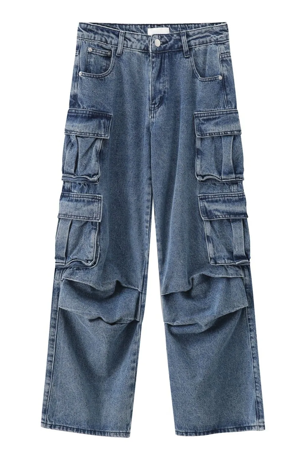 Men's Multi-Pocket Pleated Cargo Jeans, image 6