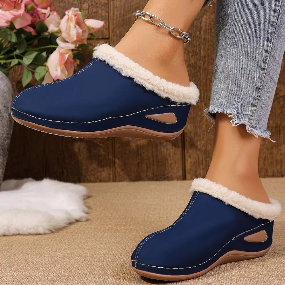 Cozy Plush Lined Wedge Slippers, image 9