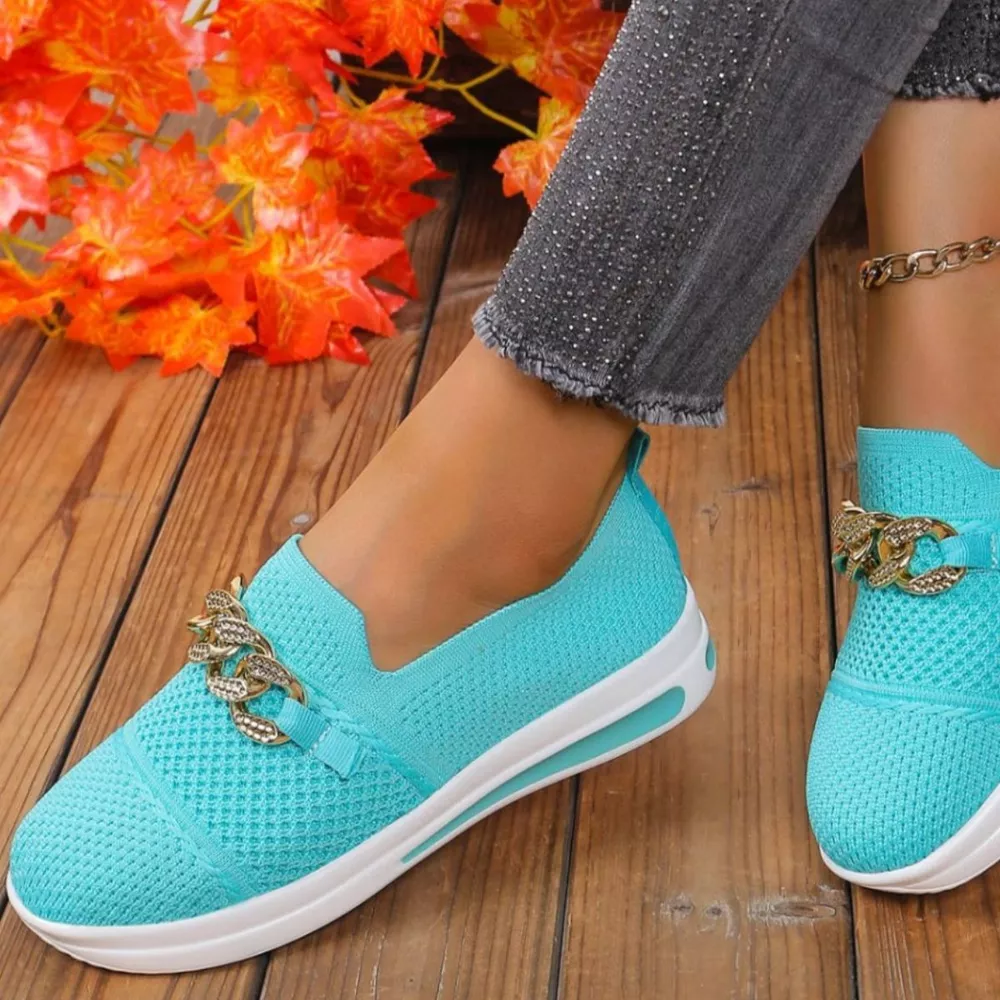 Chain Detail Round Toe Slip-Ons, image 12