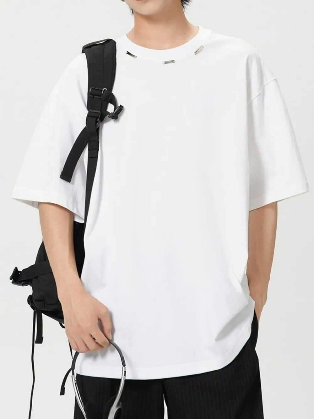 Men's Plus Size Oversized Crew Neck Short Sleeve T-Shirt, image 5