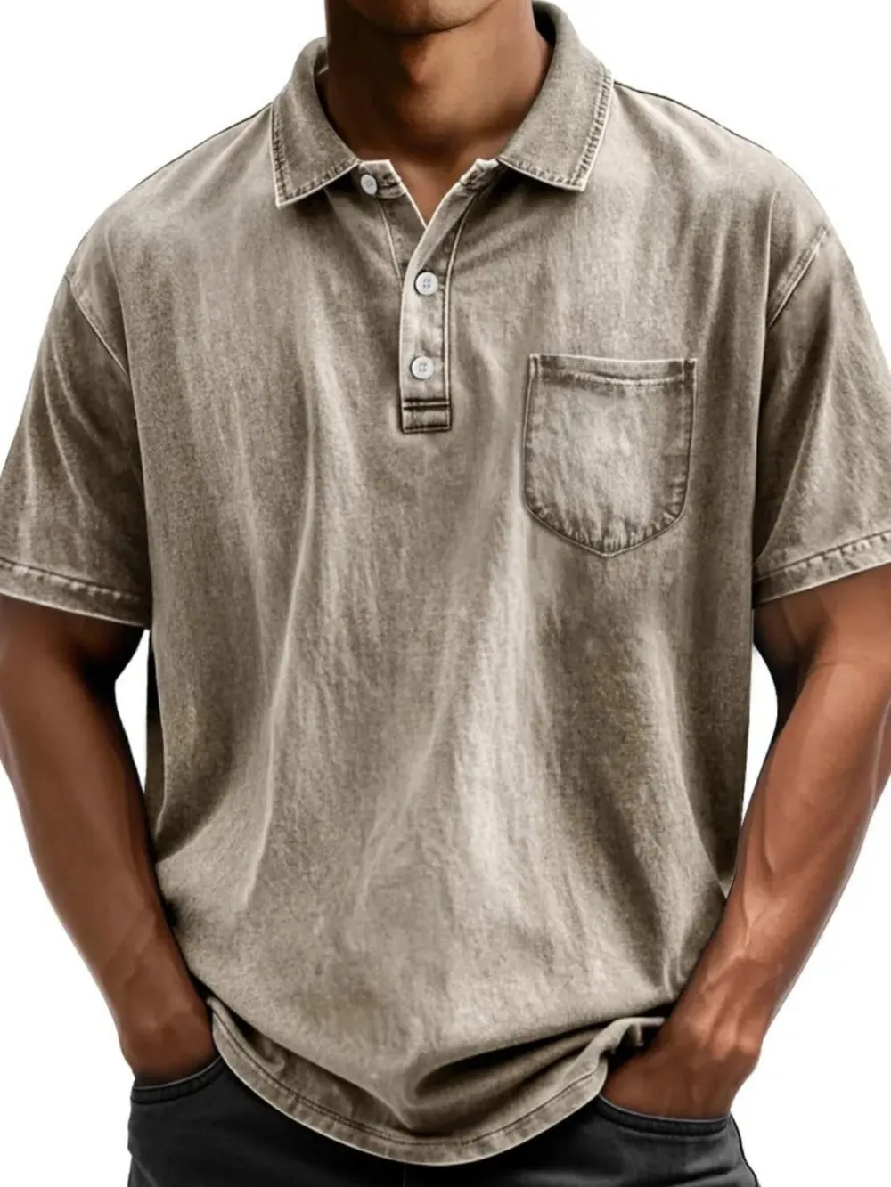 Men's Full Size Collared Neck Short Sleeve Polo Plus Size, image 3