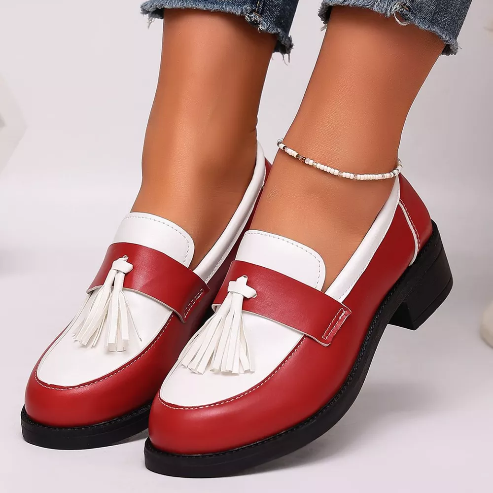 Round Toe Block Heels Loafers, image 8