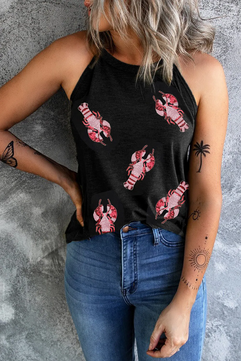 Sequin Lobster Round Neck Tank, image 3
