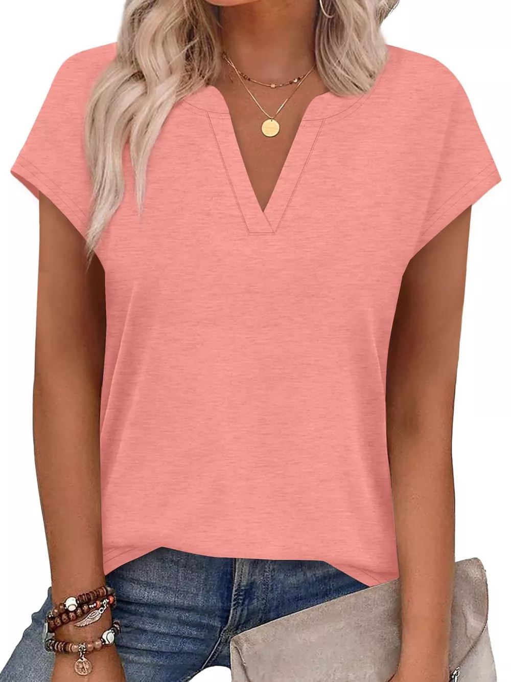 Notched Short Sleeve T-Shirt, image 13