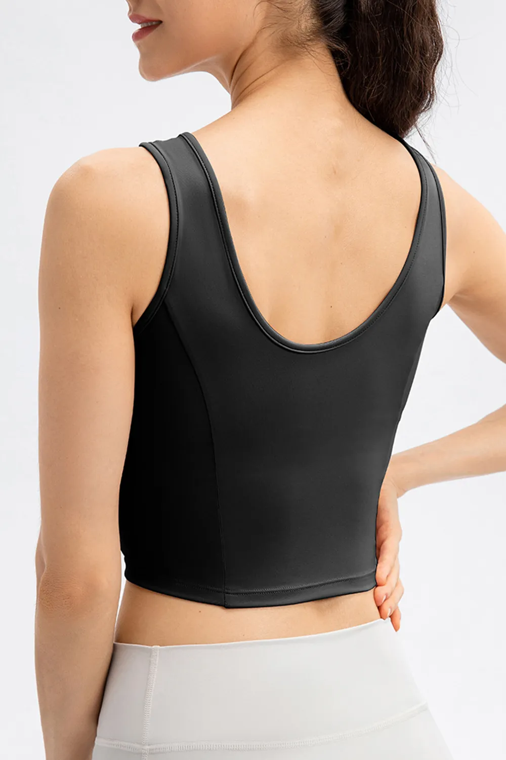 Round Neck Wide Strap Active Tank, image 2