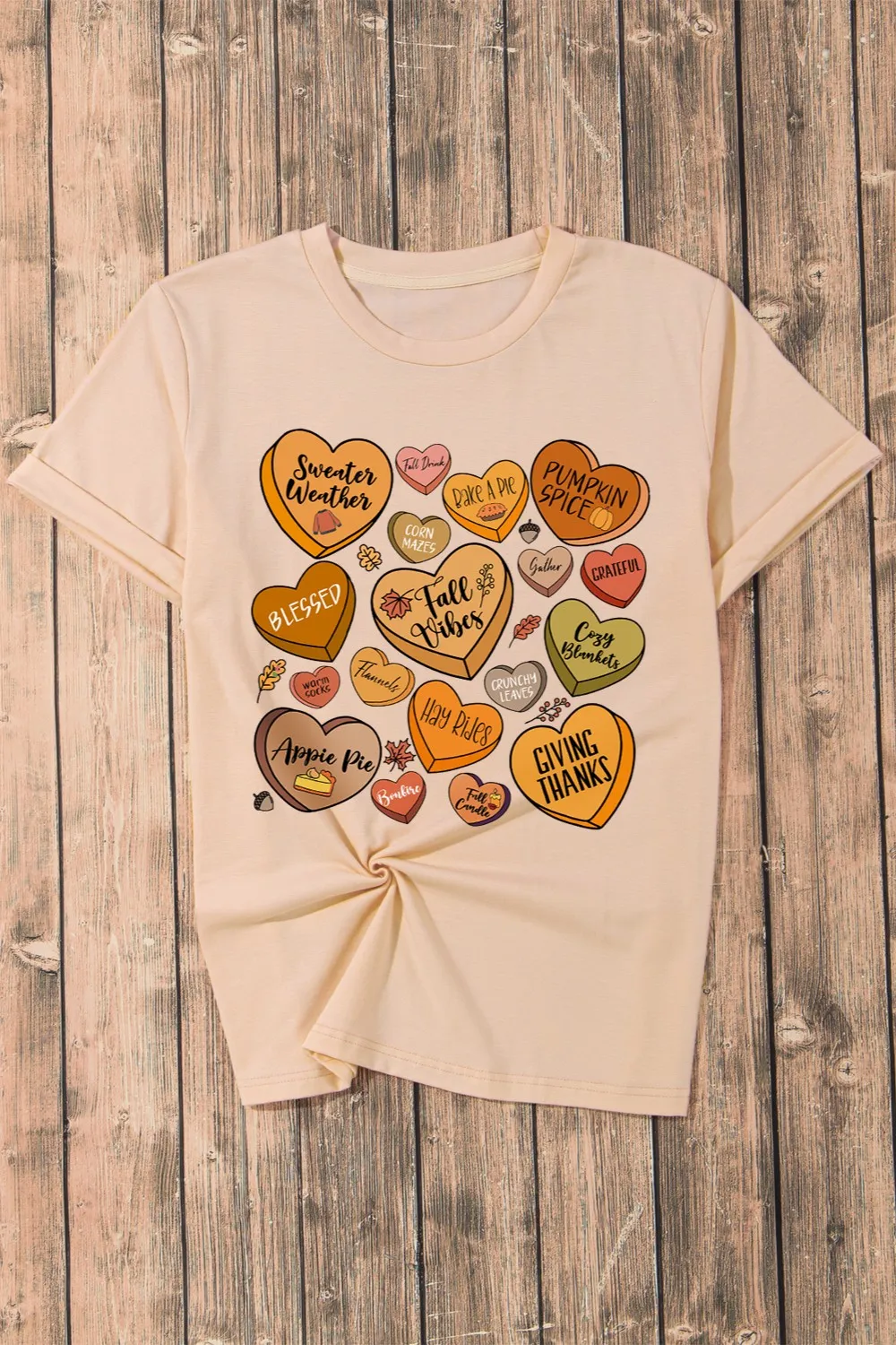 Heart Graphic Round Neck Short Sleeve T-Shirt, image 4