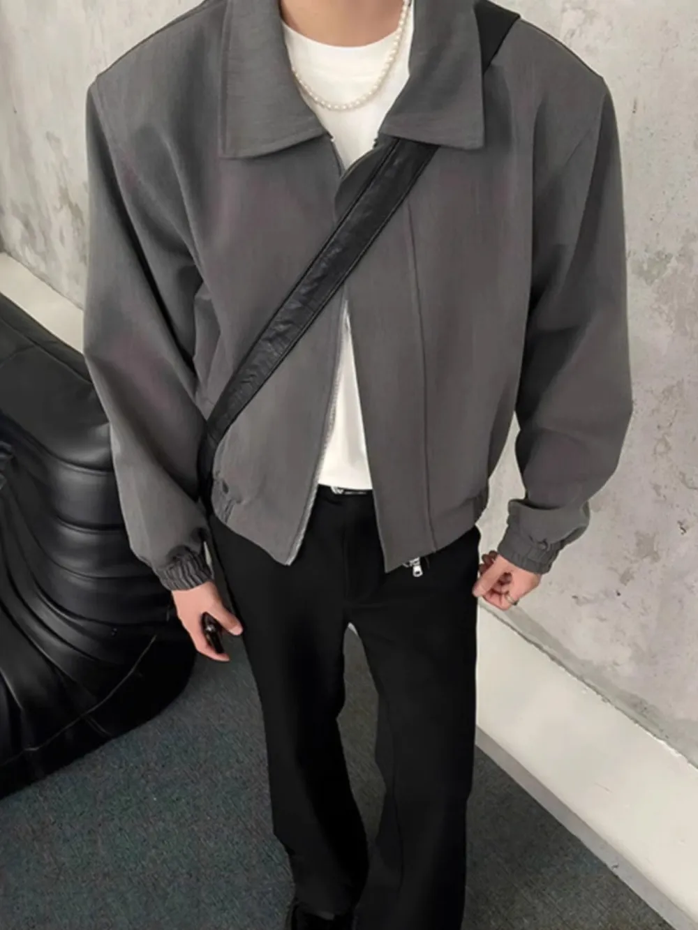 Men's Plus Size Zip Up Long Sleeve Jacket, image 4