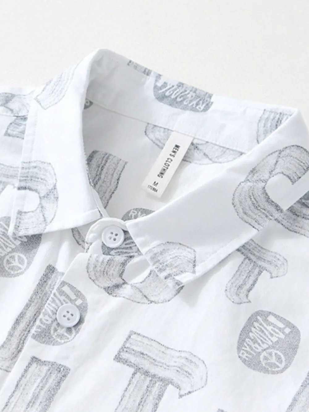 Men's Plus Size Printed Button Up Short Sleeve Shirt, image 5