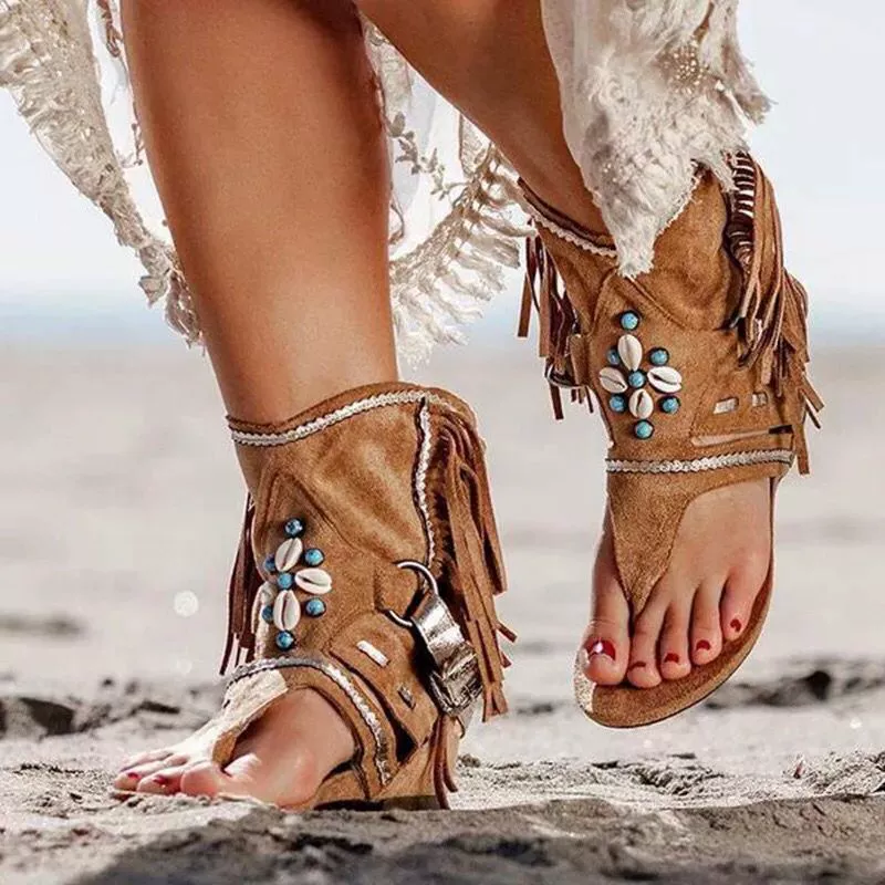 Fringe Ankle Cuff Sandals, image 5