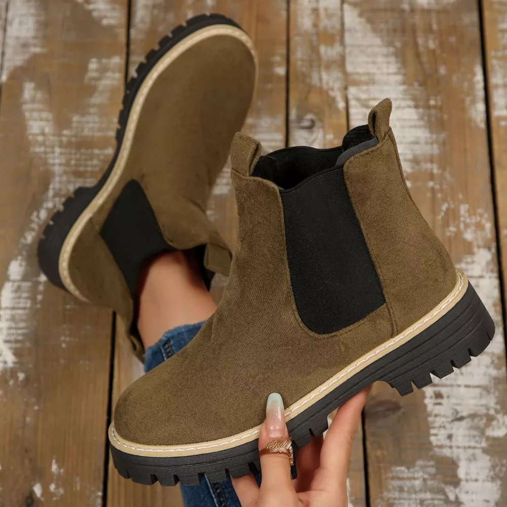 Round Toe Block Heels Boots, image 9