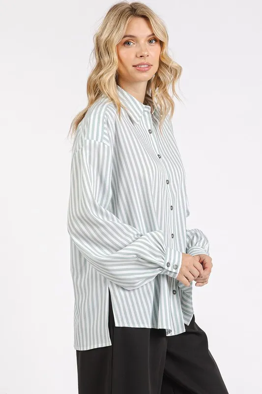 Button Down Striped Long Sleeve Shirt, image 4