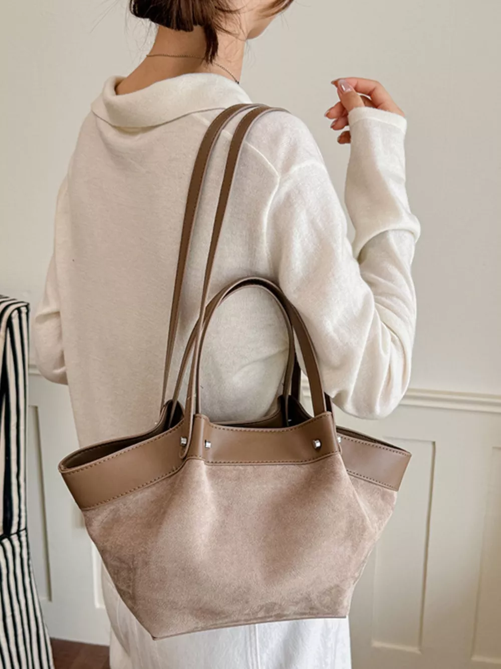 Leather Trim Tote Bag, image 13