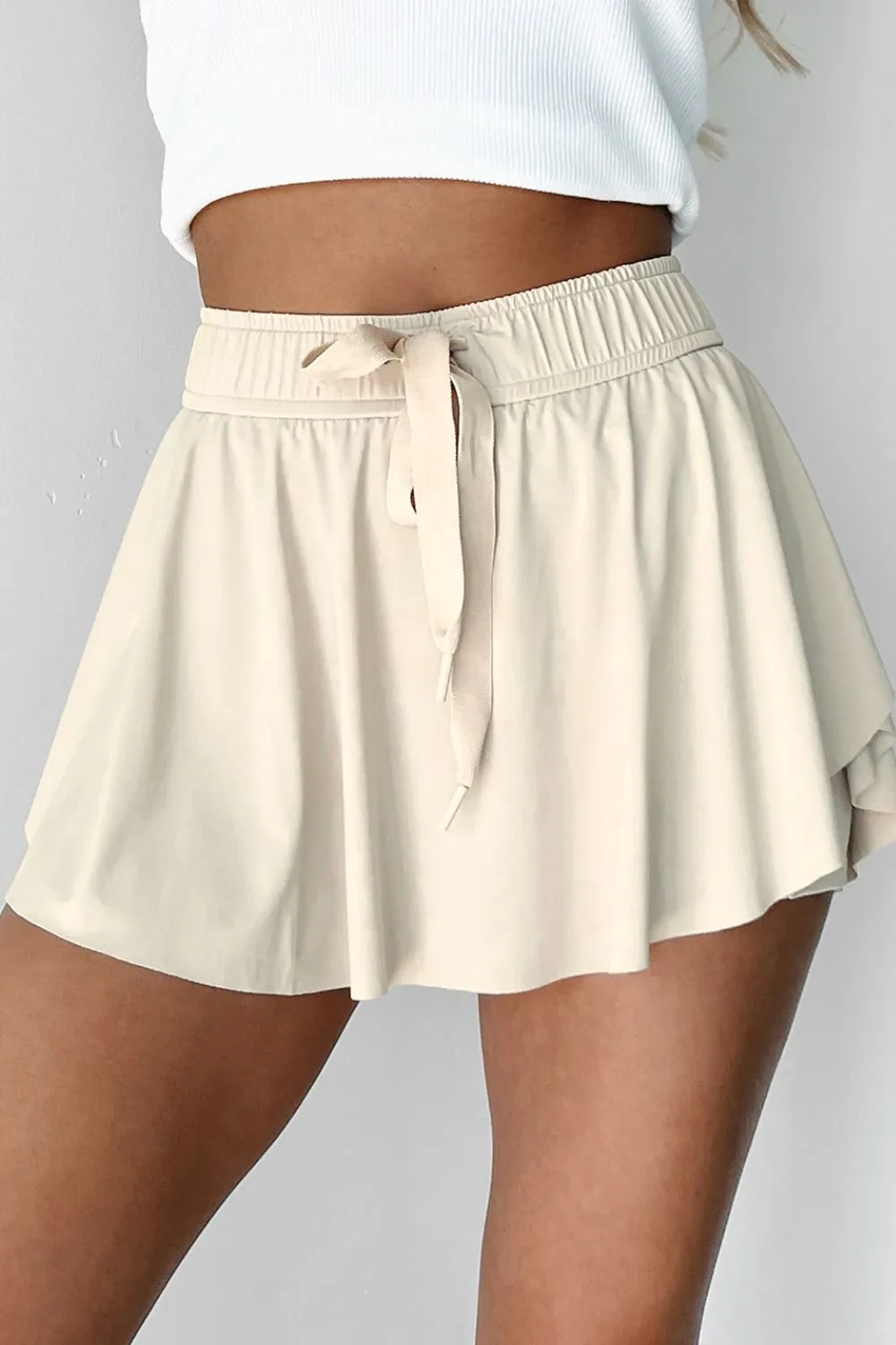 Drawstring High Waist Lined Active Skorts, image 12