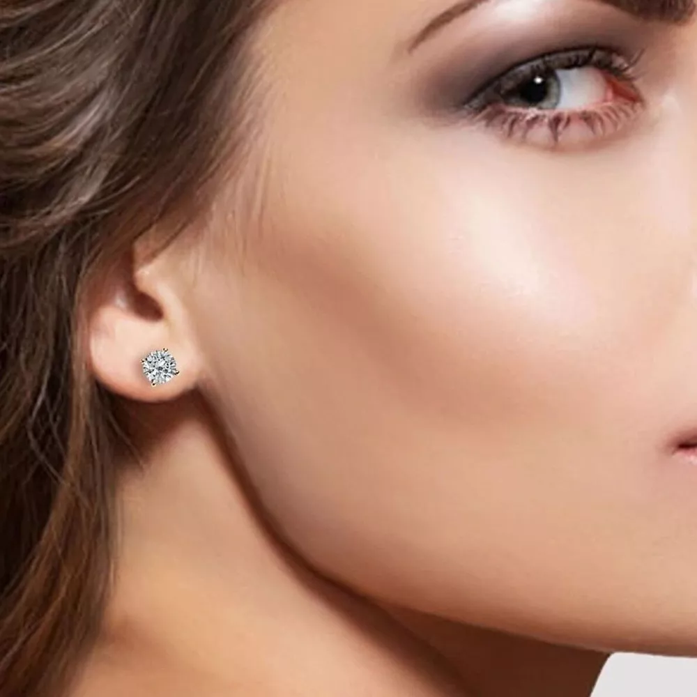 1 Carat Moissanite 925 Sterling Silver Stud Earrings, image 5