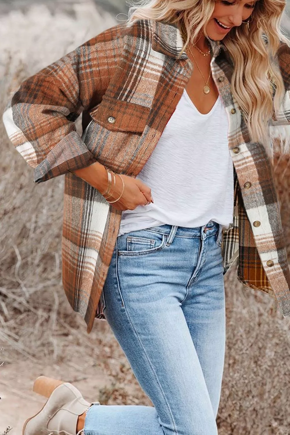Plaid Button Up Shacket, image 6
