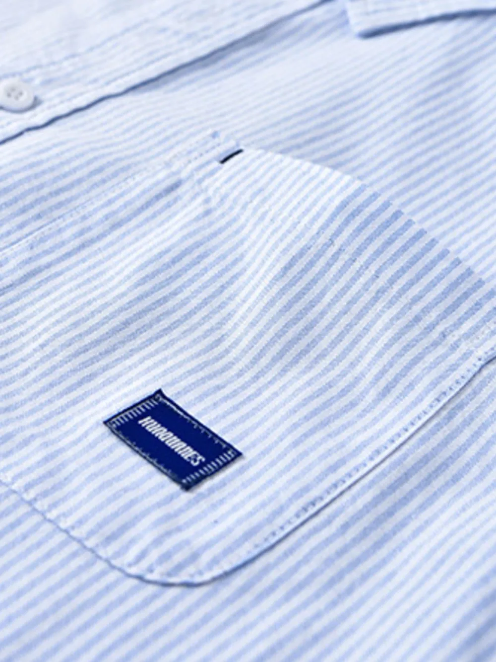 Men's Plus Size Striped Button Up Short Sleeve Shirt, image 3