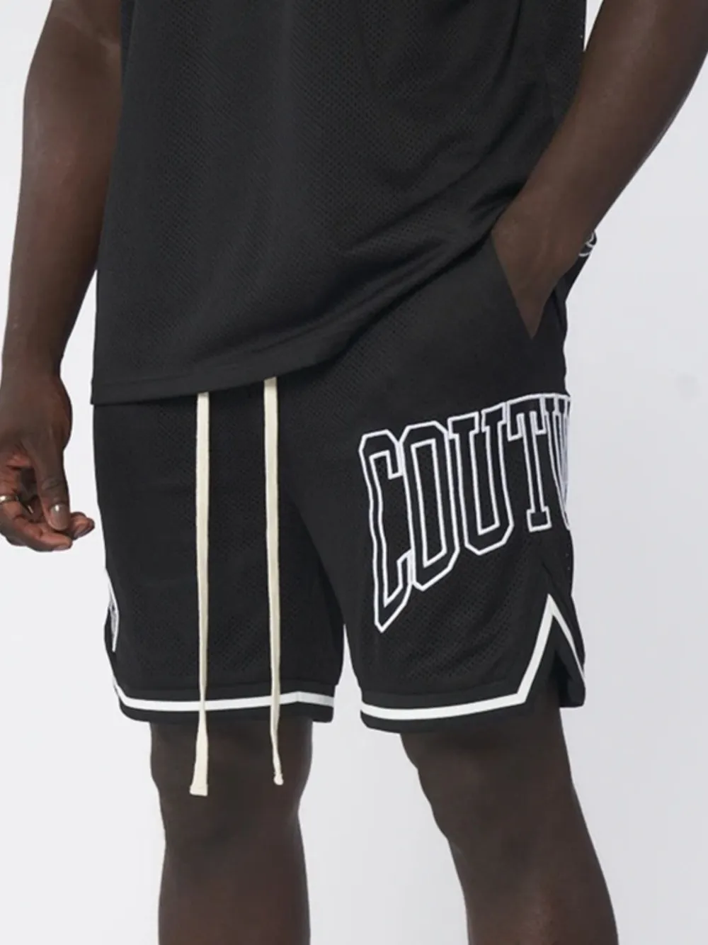 Men's Plus Size Letter Drawstring Shorts