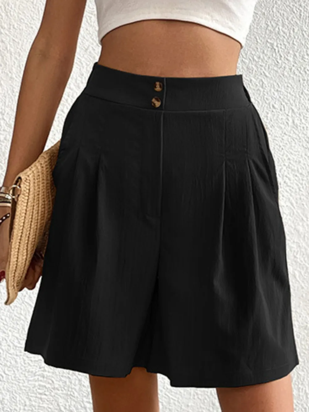 High-Waisted Pleated Shorts, image 13