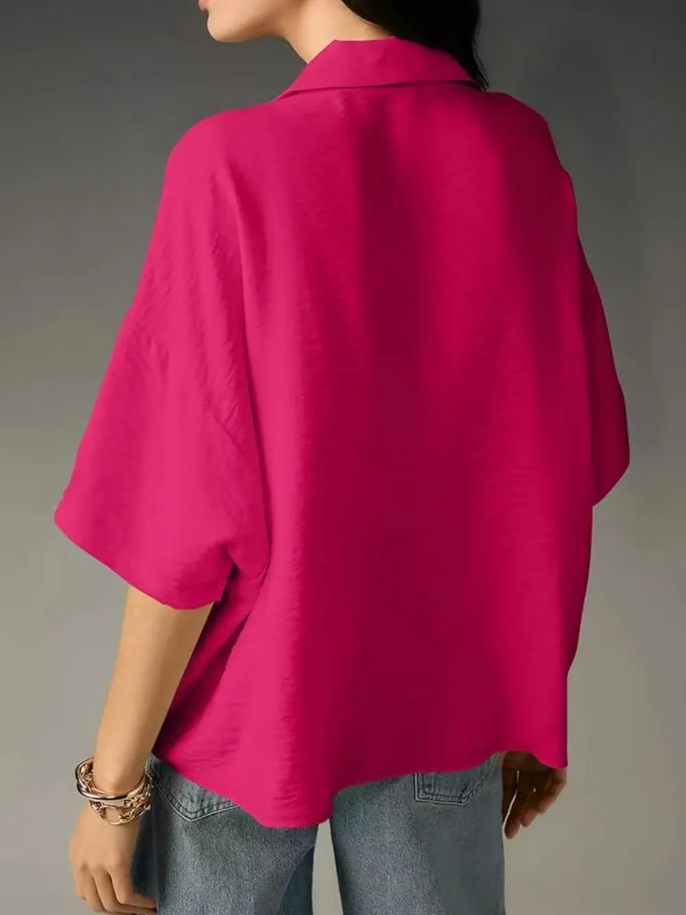 Collared Neck Half Sleeve Blouse, image 8