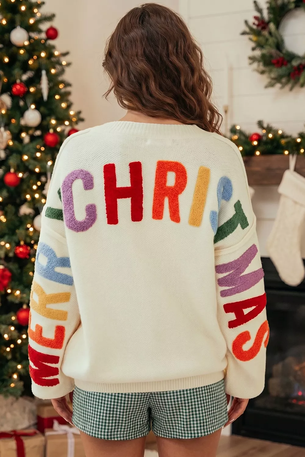 'HO HO HO' Button Up Knit Cardigan, image 6