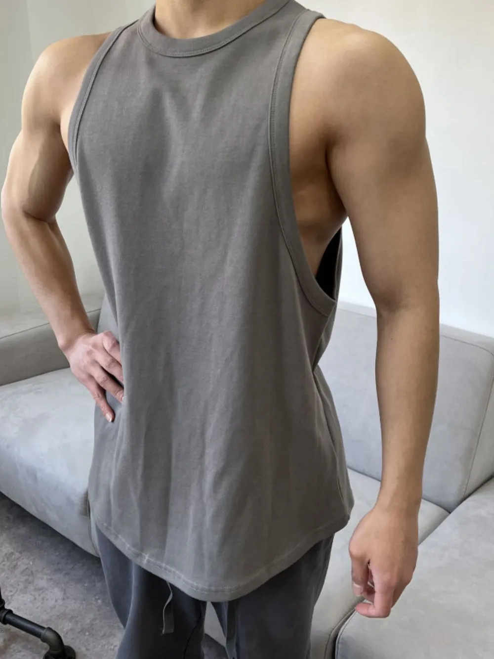 Men's Plus Size Round Neck Tank, image 8