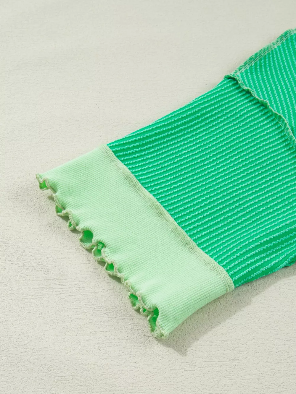 Loose Uneven Hem Twist Ribbed T Shirt, image 8