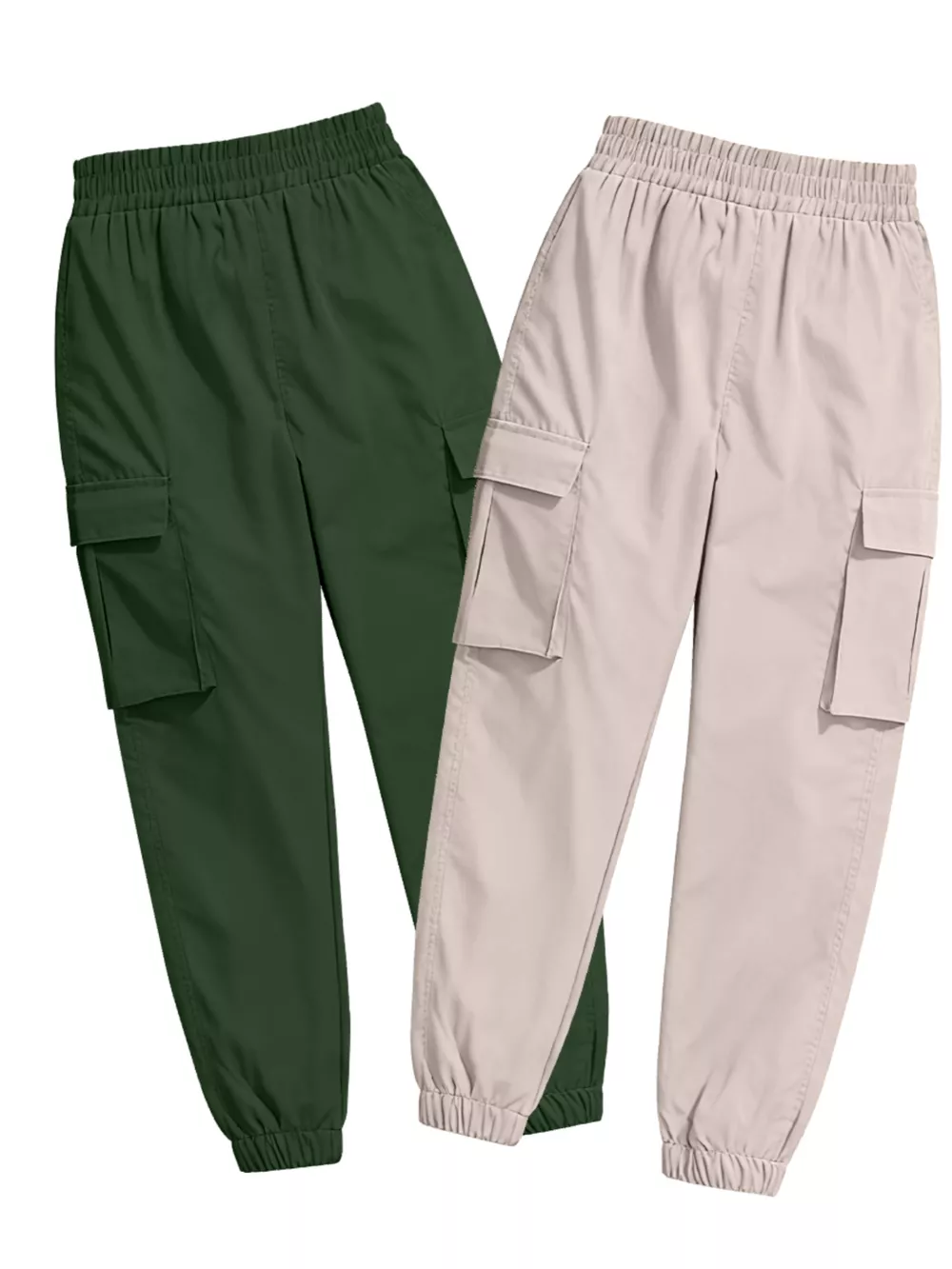 2 Piece Elastic Waist Cargo Pants, image 12