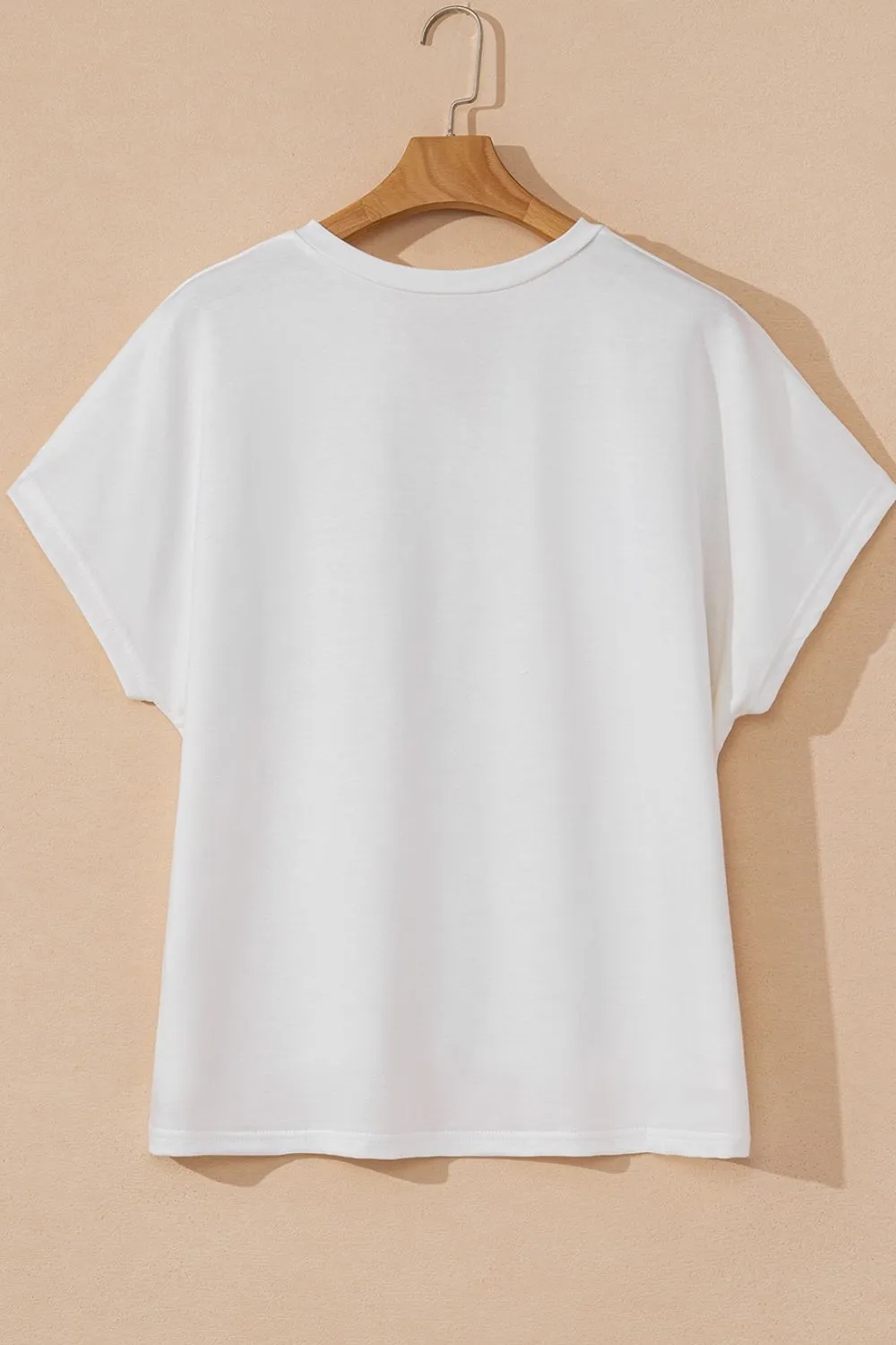 Floral Applique Notched Dolman Sleeve Top, image 7