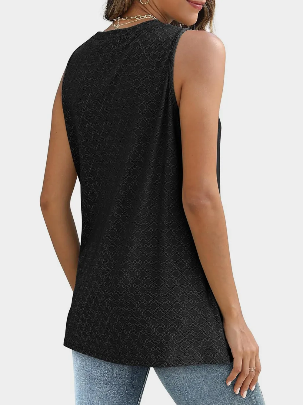 Eyelet Round Neck Tank, image 5
