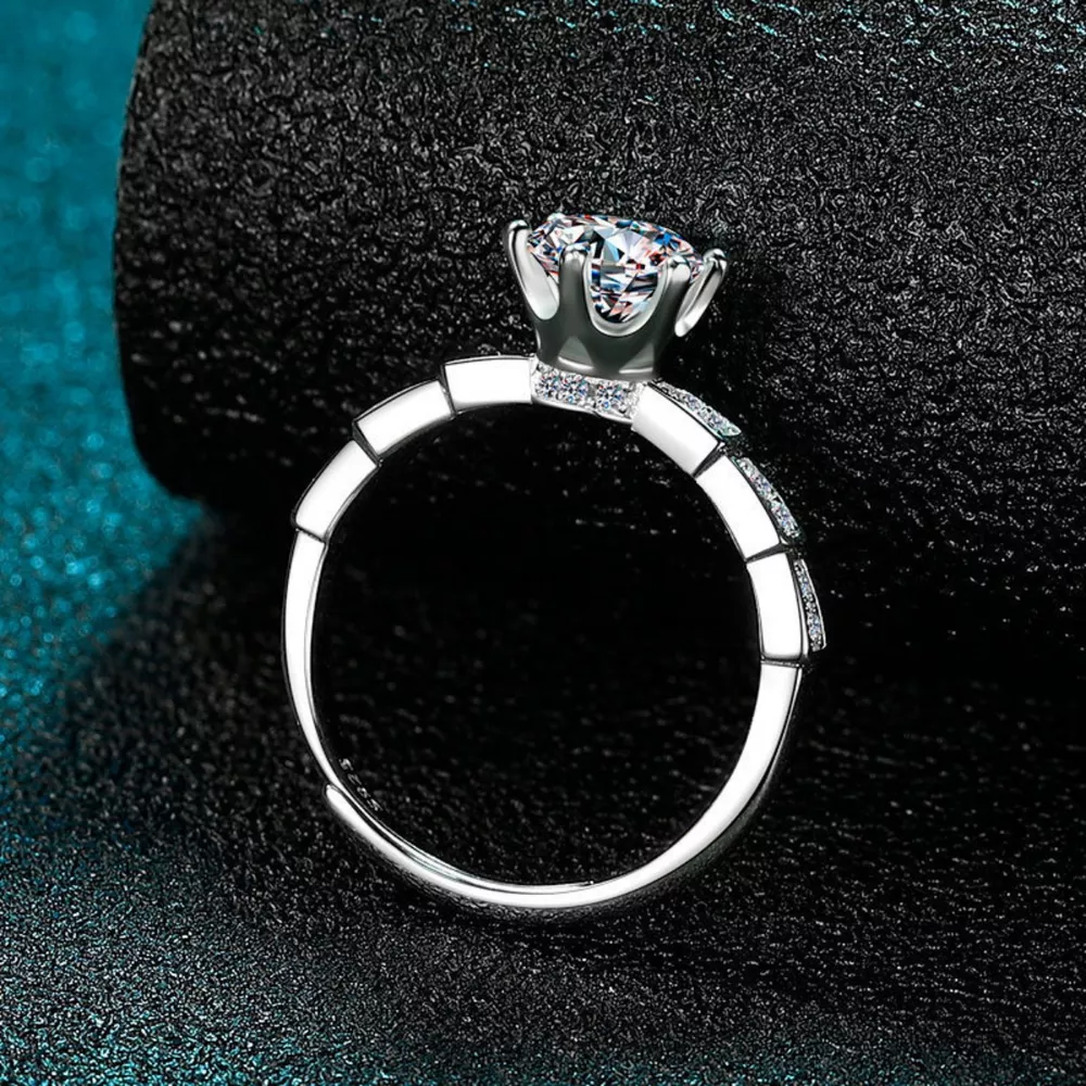 1 Carat Moissanite 925 Sterling Silver Ring, image 5