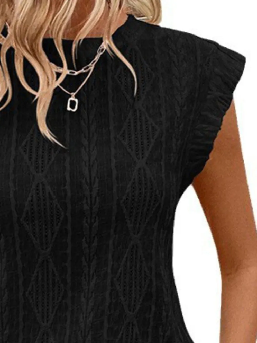 Openwork Round Neck Top, image 14