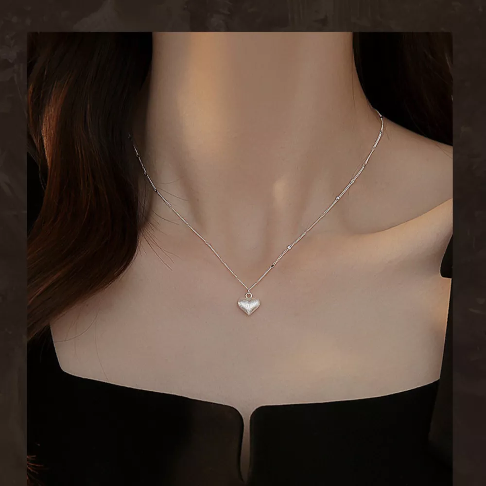 925 Sterling Silver Heart Necklace, image 7