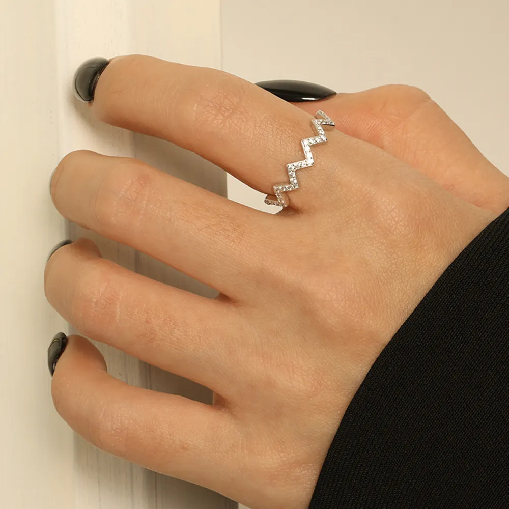 Wave Shape 925 Sterling Silver Ring, image 4