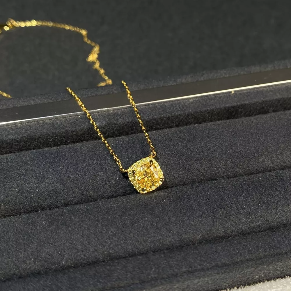 18K Gold-Plated Square Pendant Necklace