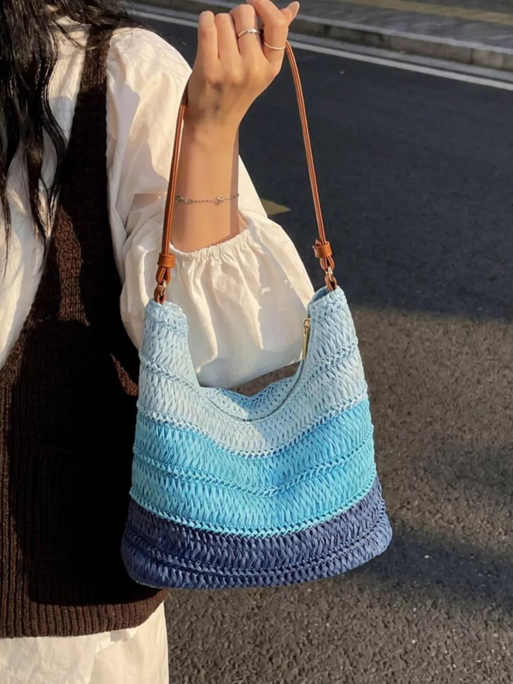 Straw Woven Shoulder Bag, image 8