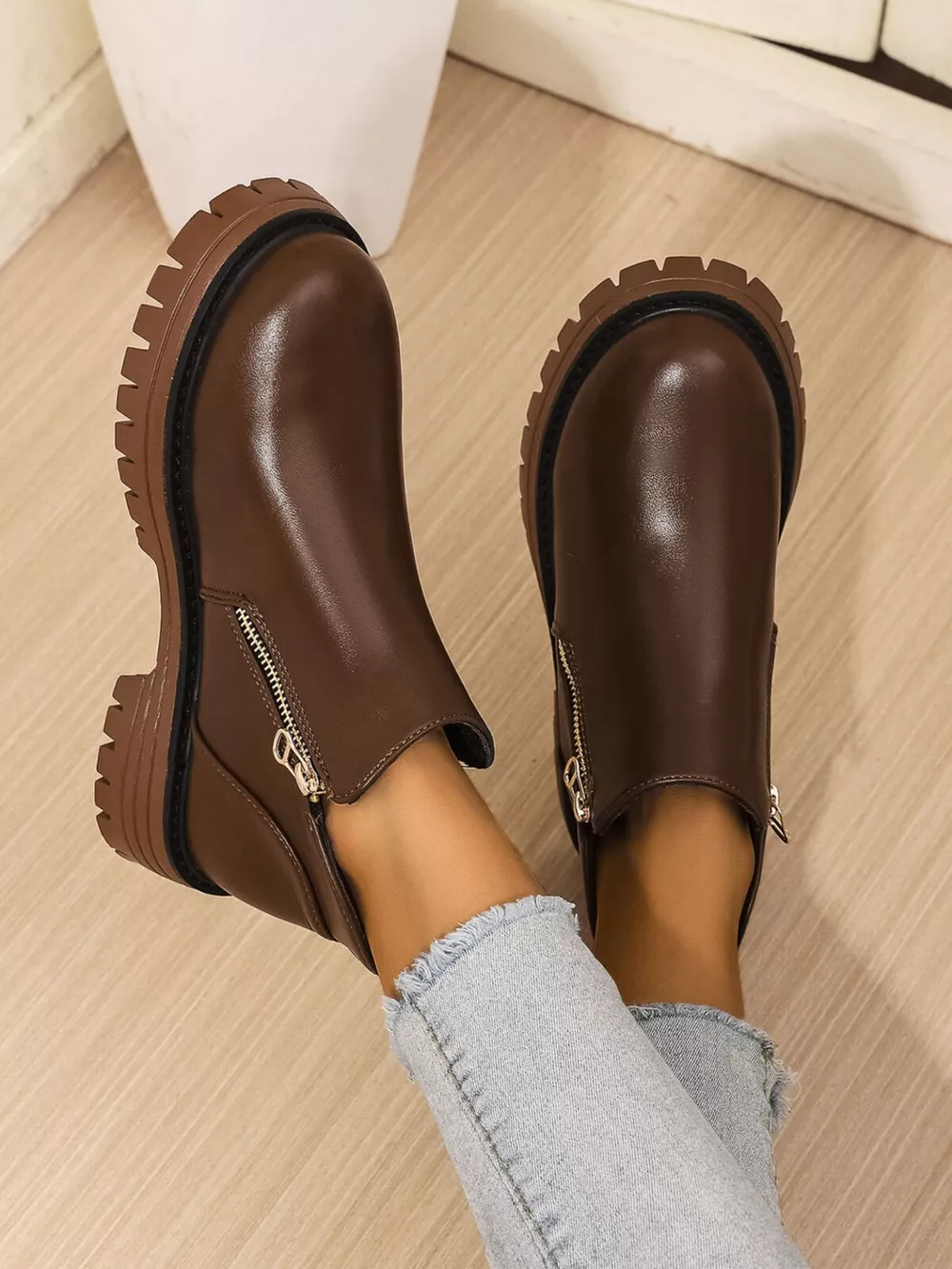 Leather Chelsea Boots with Side Zipper, image 5