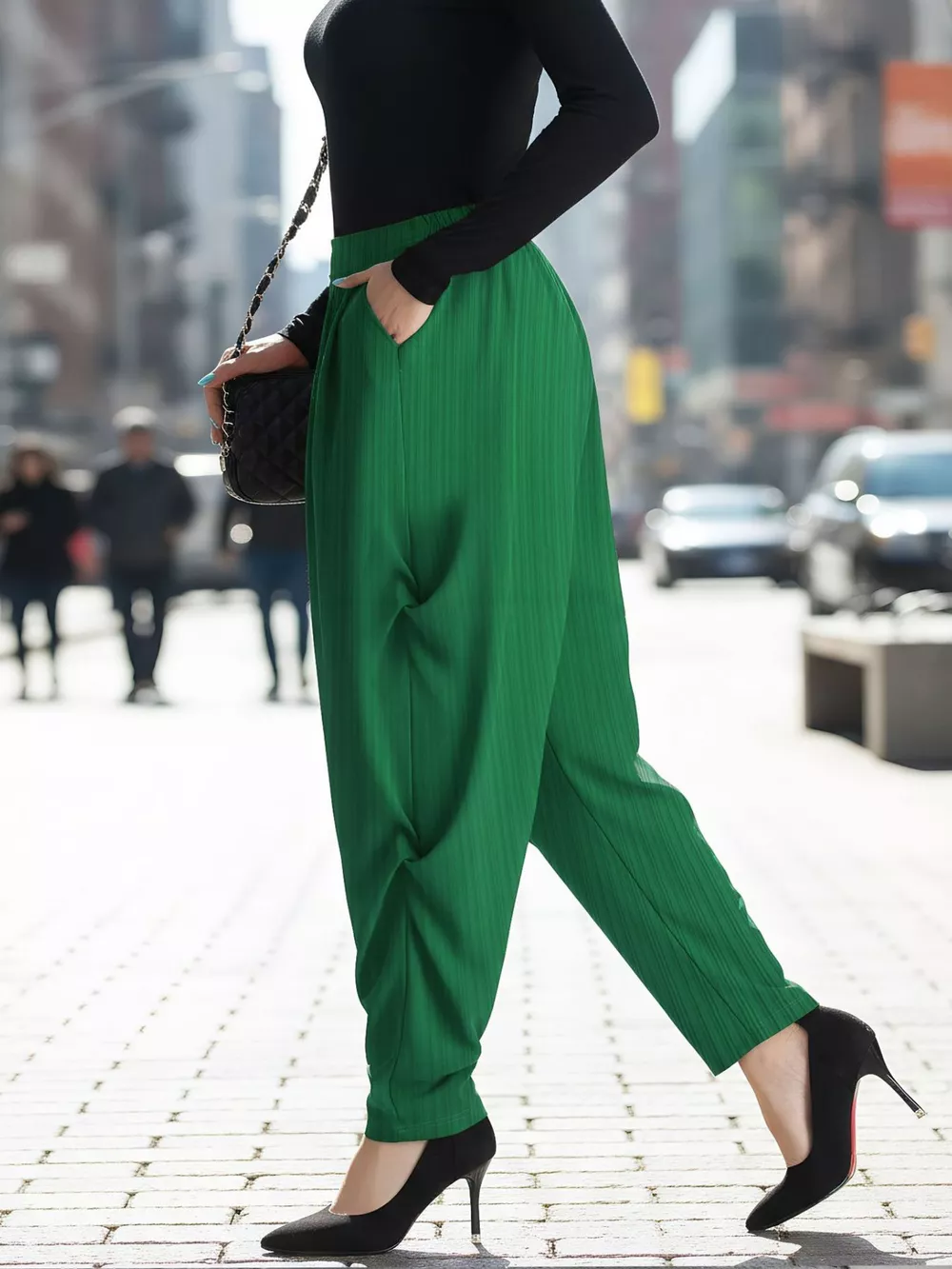 Plus Size Elastic Waist Causal Pants, image 6