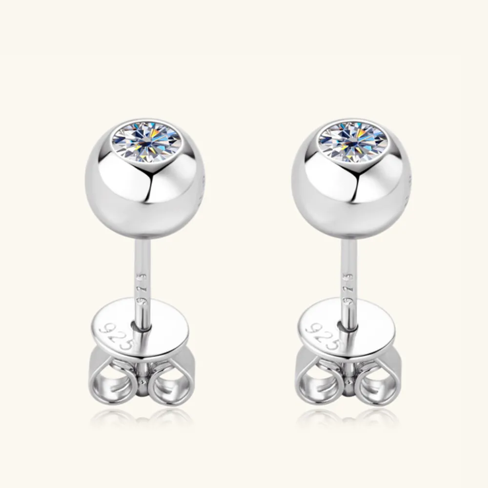 Moissanite 925 Sterling Silver Stud Earrings, image 5