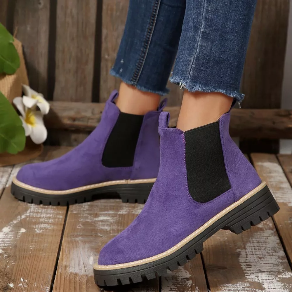 Round Toe Block Heels Boots, image 10