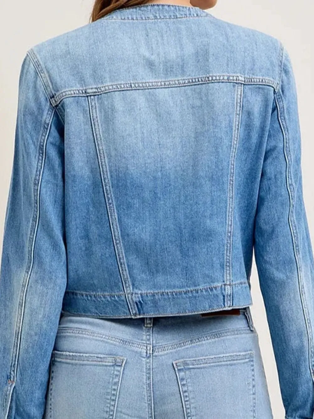 Snap Down Dropped Cargo Denim Jacket, image 8