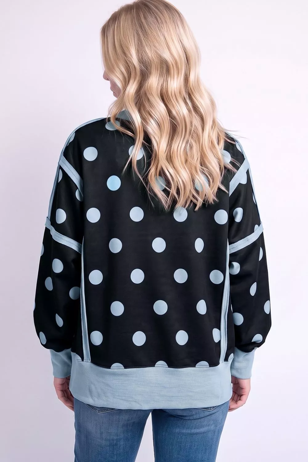 Polka Dot Crew Neck Sweatshirt, image 11