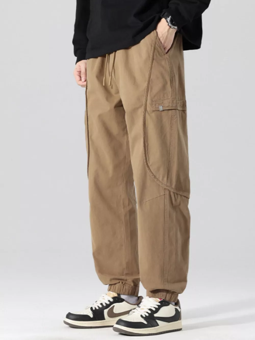 Men's Full Size Drawstring Loose Fit Joggers Plus Size, image 5