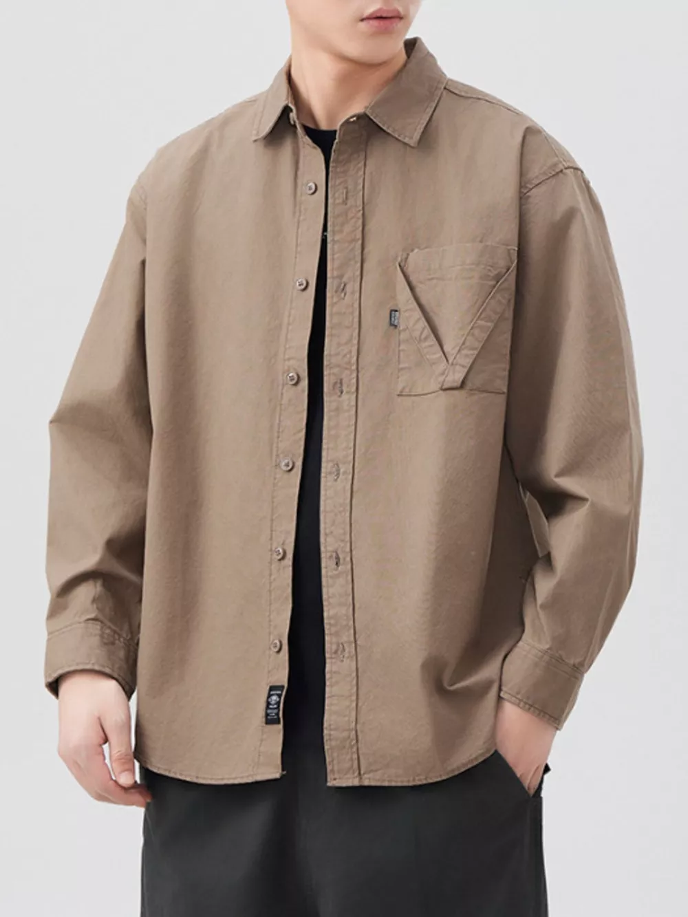 Men's Plus Size Button Up Long Sleeve Shirt, image 5
