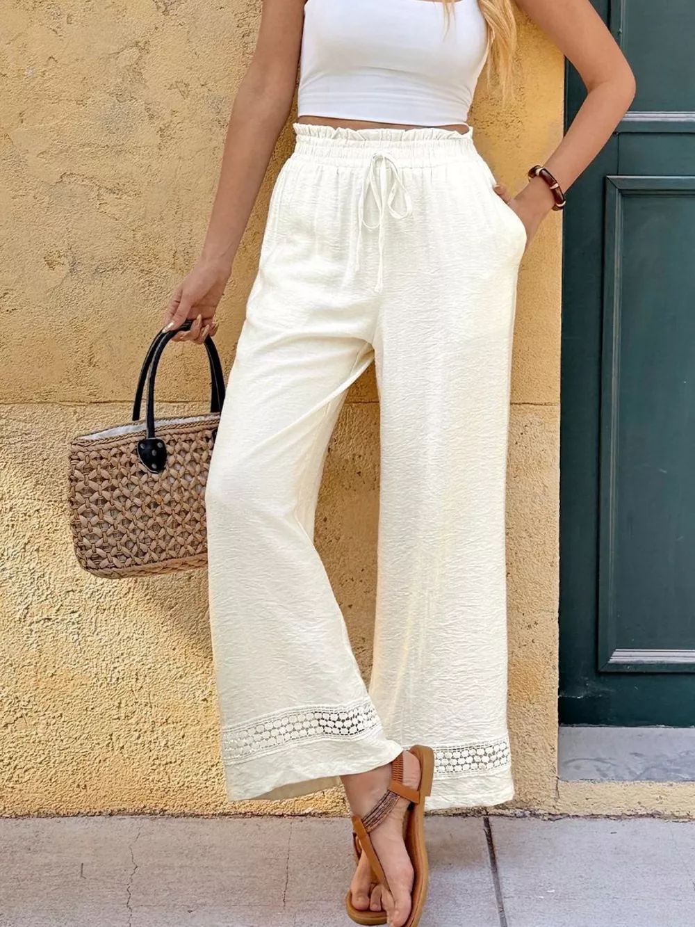 Wide Leg Pants with Pockets, image 3